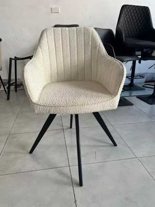 2x Draaibare eetkamerstoel Tribeca Beige/wit